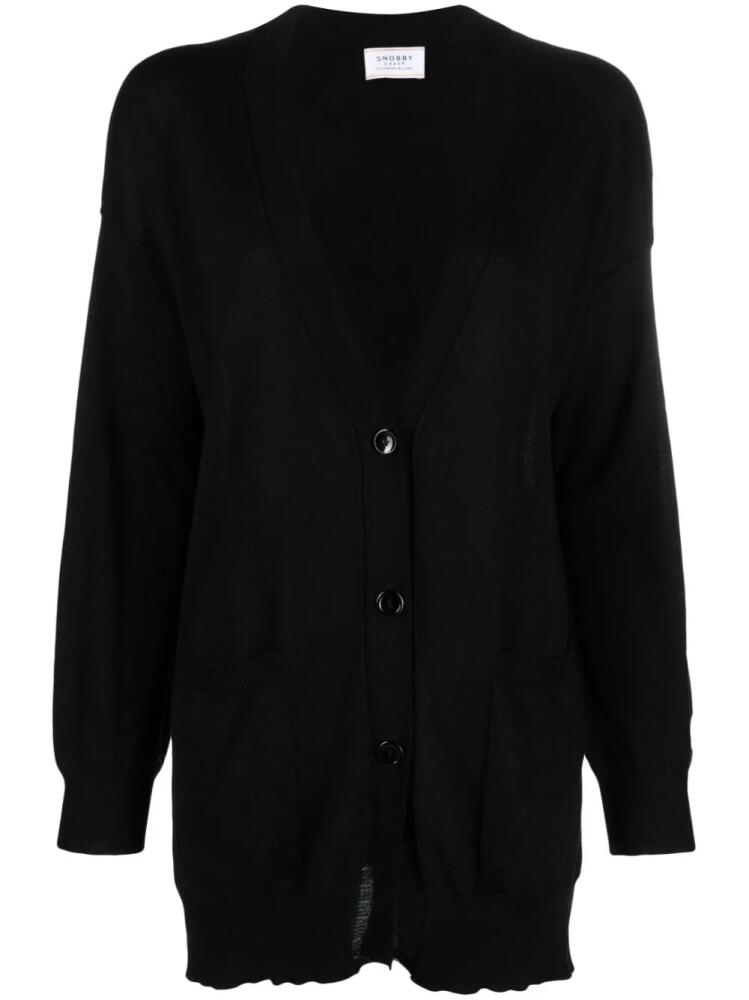 Wild Cashmere button-fastening long cardigan - Black Cover