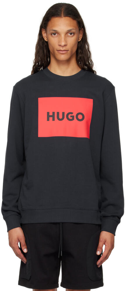 Hugo Navy Printed Logo Sweatshirt Cover