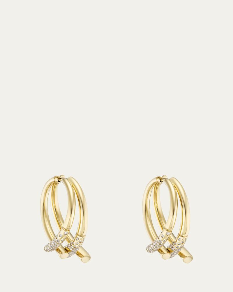 TABAYER Oera Fairmined 18K Gold Pavé Duo Orb Earrings Cover