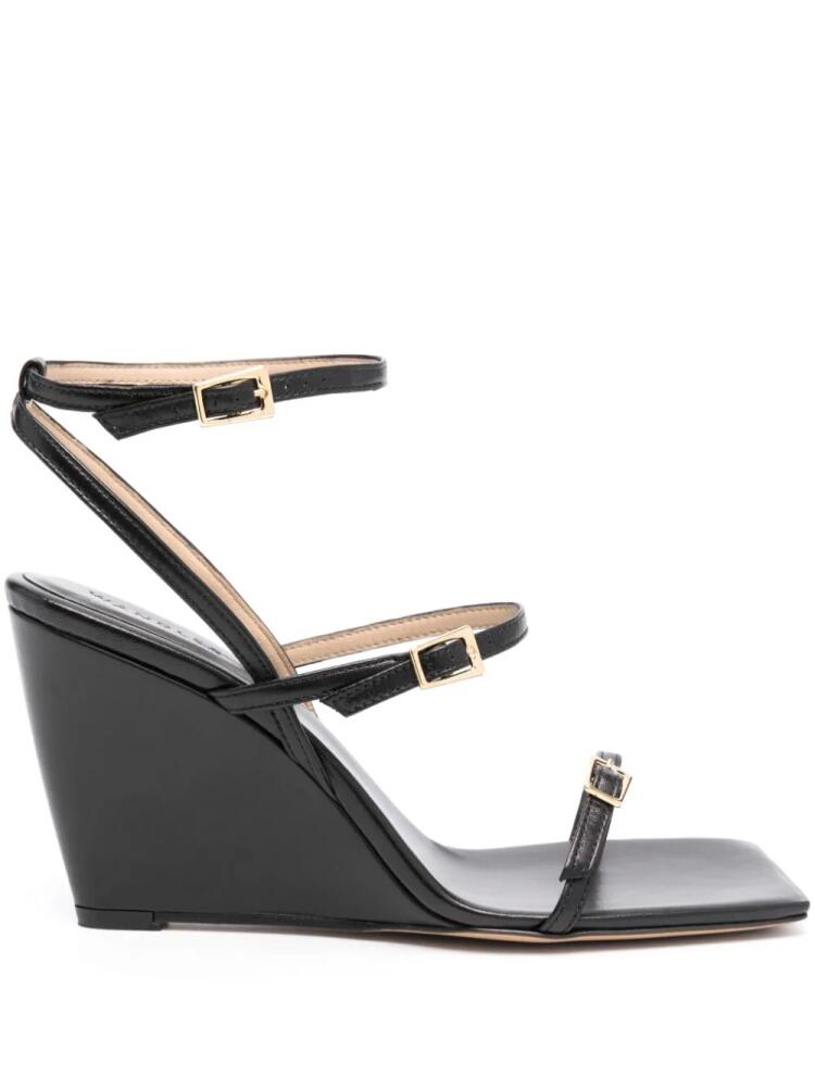 Wandler 95mm wedge leather sandals - Black Cover