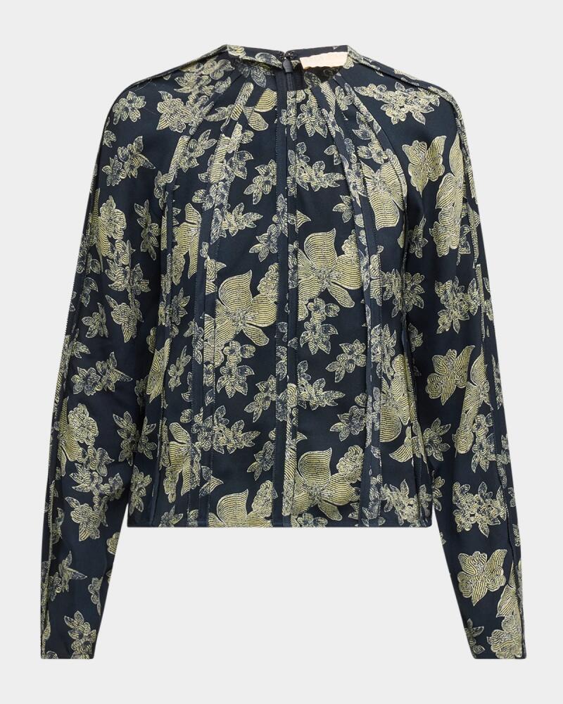 Ulla Johnson Kavi Floral Long-Sleeve Blouse Cover