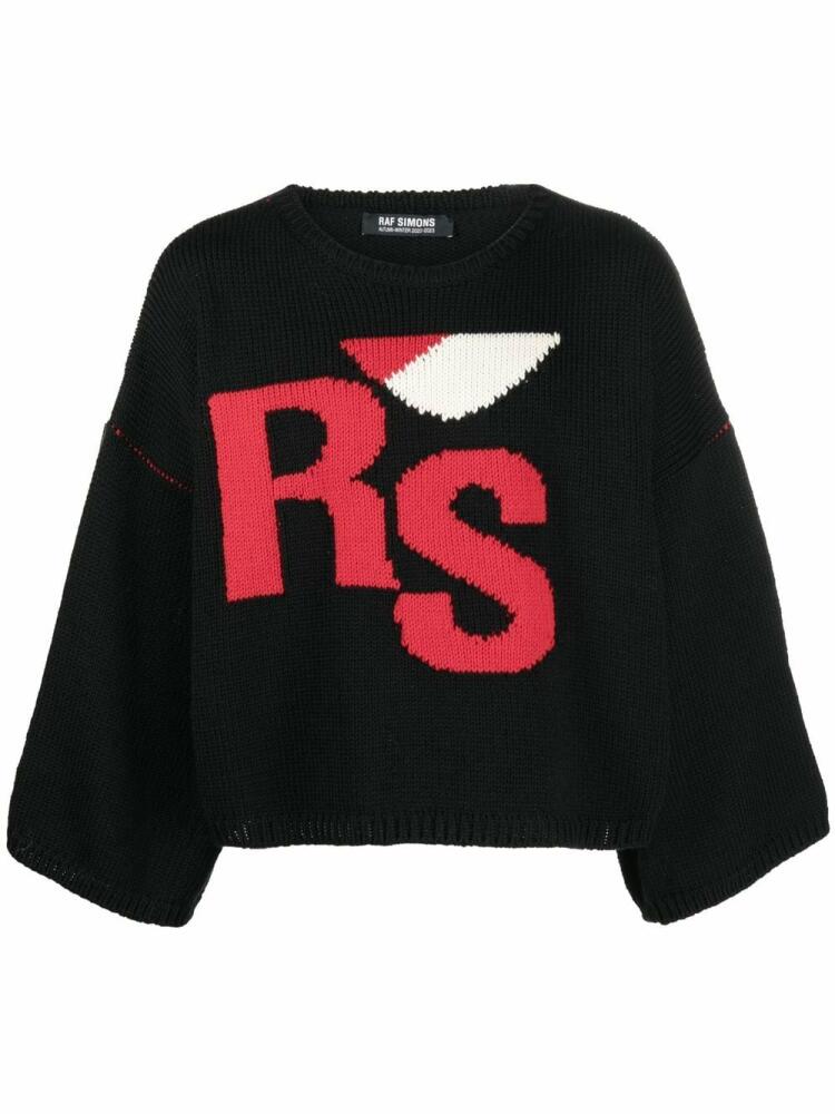 Raf Simons intarsia-knit logo jumper - Blue Cover