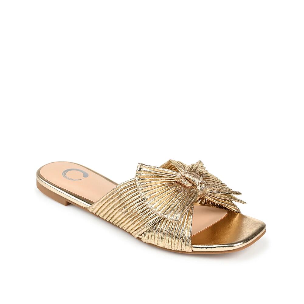 Journee Collection Wide Width Serlina Slide Sandal | Women's | Gold Metallic Cover