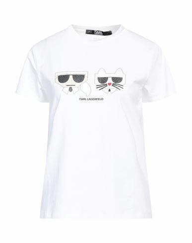 Karl Lagerfeld Woman T-shirt White Cotton, Elastane Cover