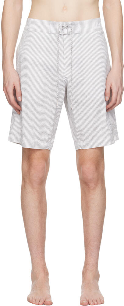 Thom Browne Gray Stripe Swim Shorts Cover