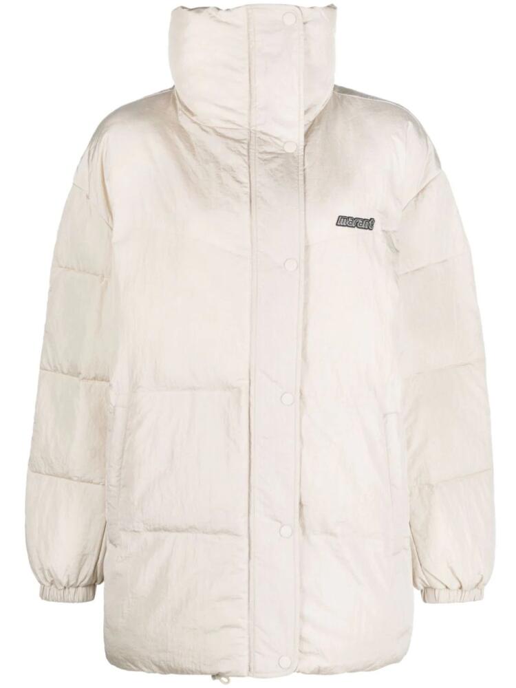 MARANT ÉTOILE logo-appliqué puffer jacket - Neutrals Cover