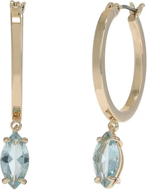 Lauren Ralph Lauren Drop Hoop Earrings (Gold/Blue Multi) Earring Cover