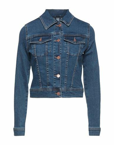 Guess Woman Denim outerwear Blue Cotton, Elastomultiester, Elastane Cover