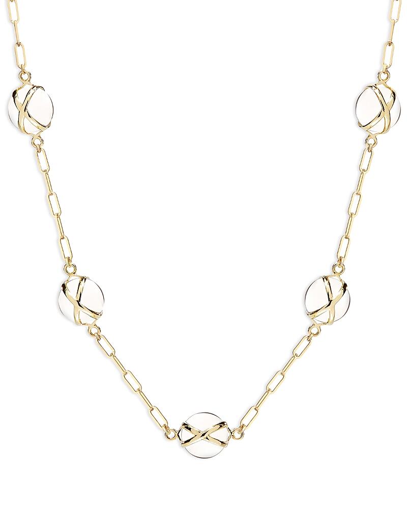 L. Klein 18K Yellow Gold Prisma Crystal Quartz Paperclip Link Collar Necklace, 16-18 Cover