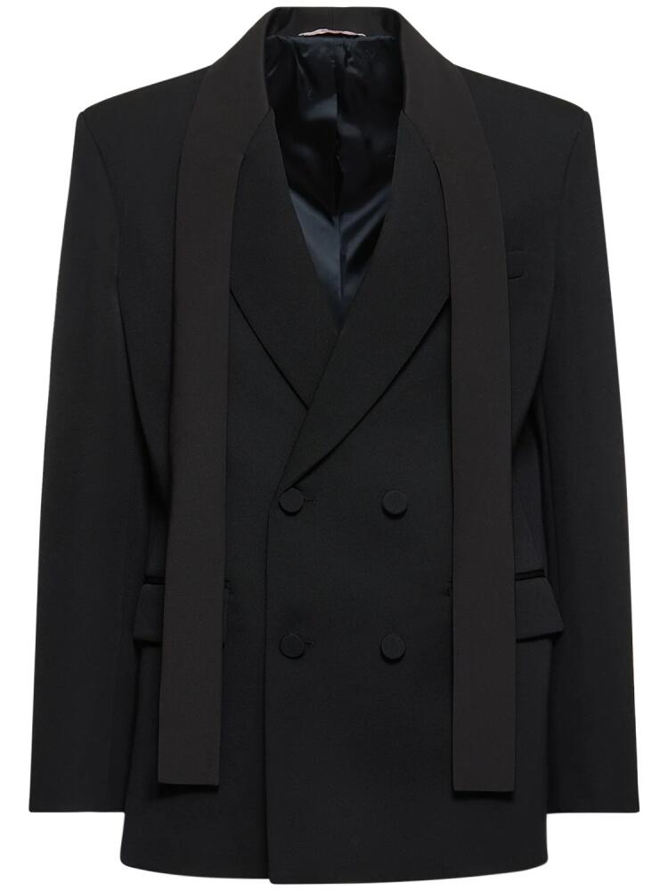 VALENTINO Wool Blazer W/scarf Panels Cover