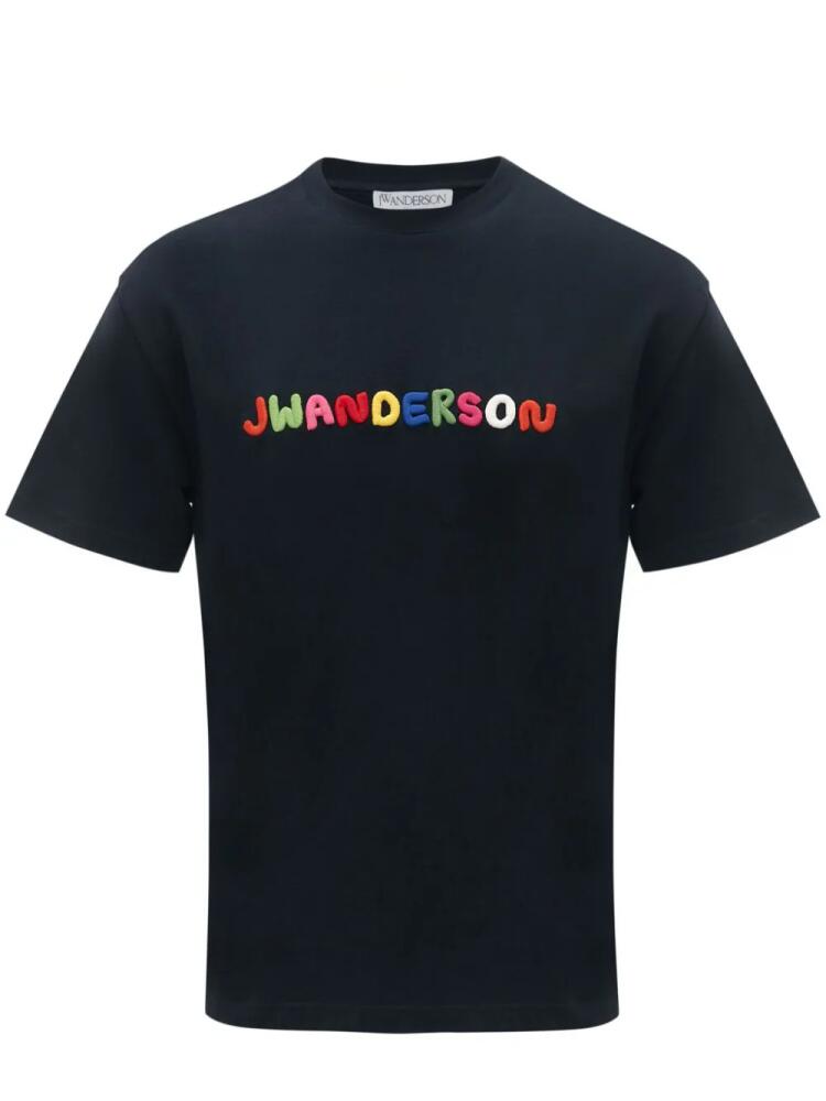 JW Anderson logo-embroidered cotton T-shirt - Blue Cover