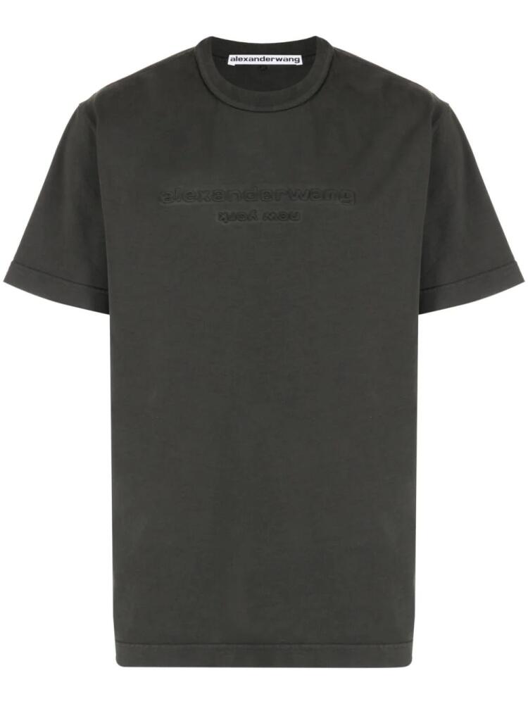 Alexander Wang logo-embossed crew neck T-shirt - Grey Cover