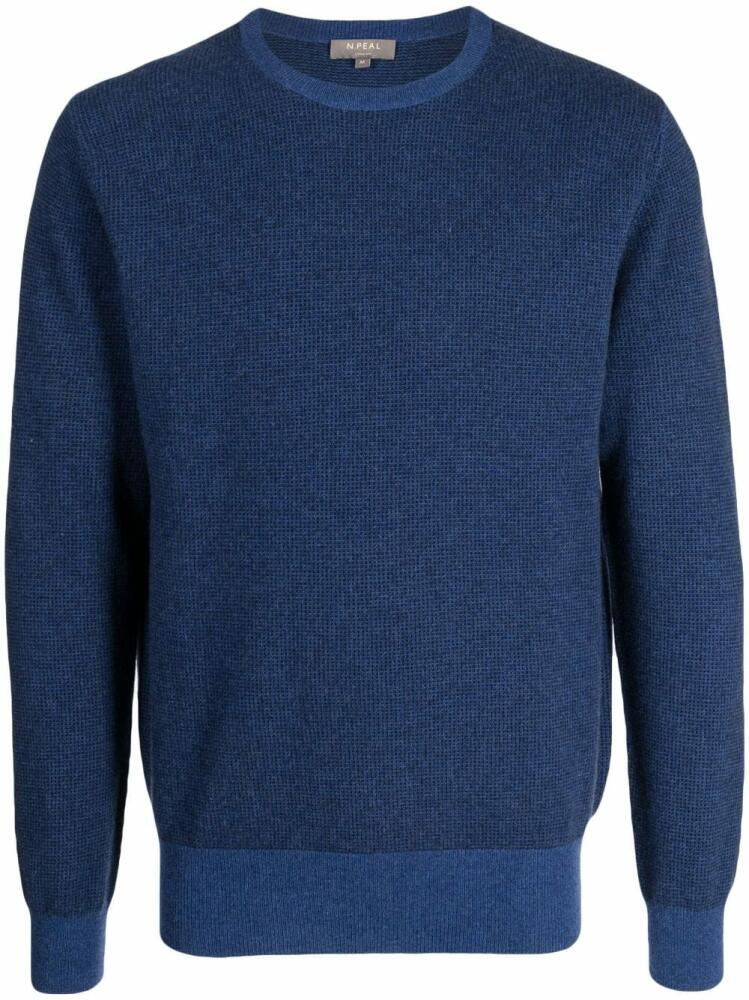 N.Peal Oxford bird's eye-knit cashmere jumper - Blue Cover