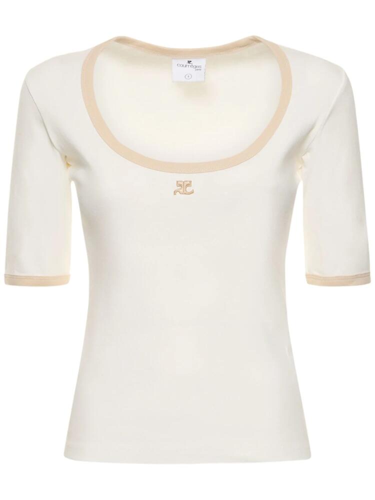 COURREGES Holistic Contrast Cotton T-shirt Cover