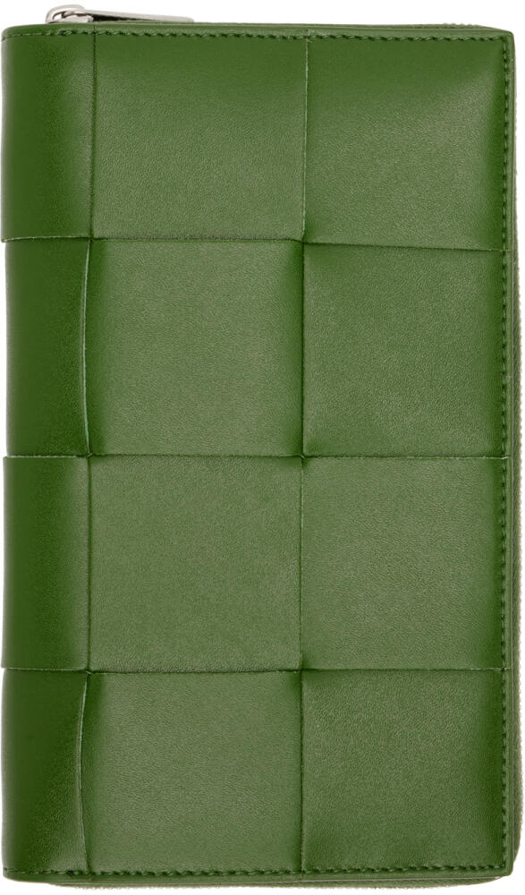 Bottega Veneta Green Zip Around Wallet Cover