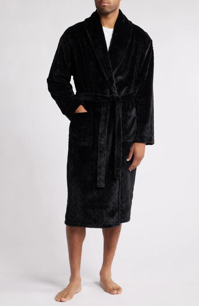 Majestic International Crossroads Basket Weave Fleece Robe in Black Cover