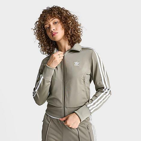 Adidas Women's Originals adicolor Classics Firebird Track Jacket in Green/Silver Pebble Cover