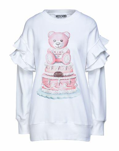 Moschino Woman Sweatshirt White Cotton Cover