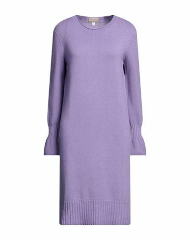 120% Lino Woman Mini dress Lilac Cashmere, Merino Wool Cover