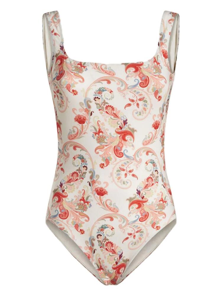 ETRO paisley-print square-neck swimsuit - White Cover