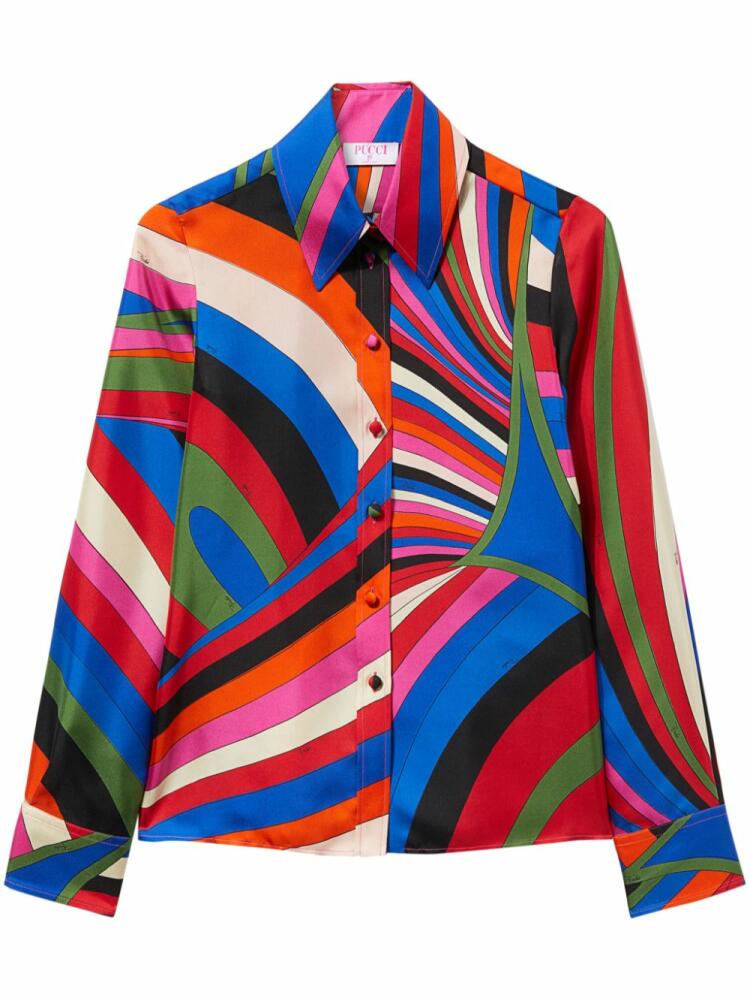 PUCCI Iride-print silk shirt - Blue Cover