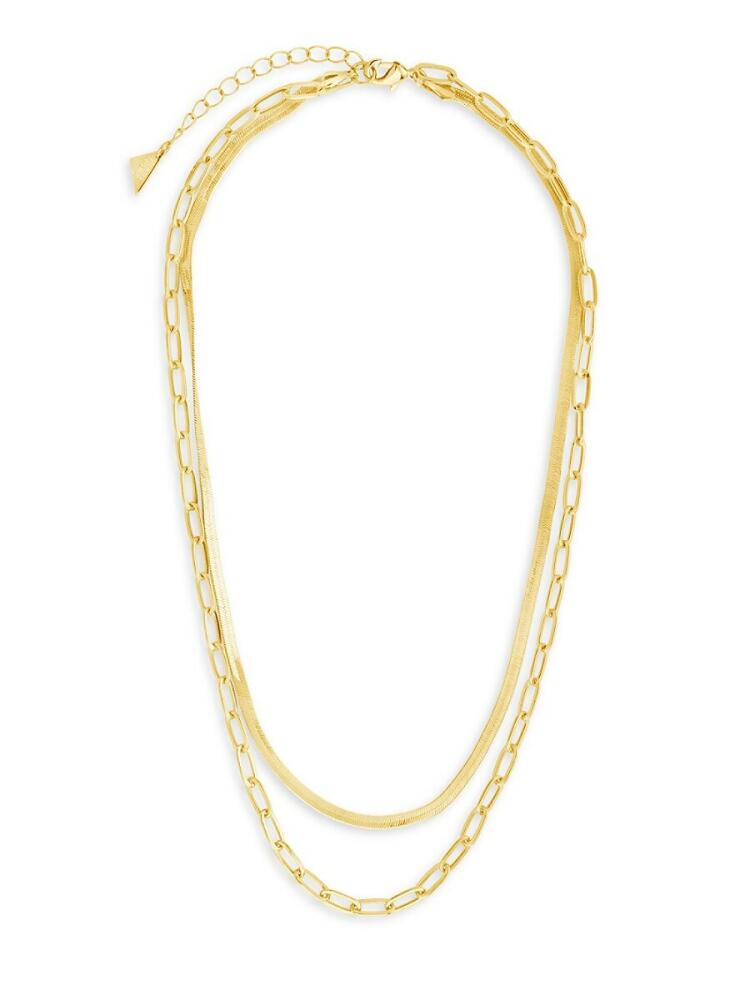 Sterling Forever Women's Brinley 14K Goldplated Layered Chain Necklace Cover