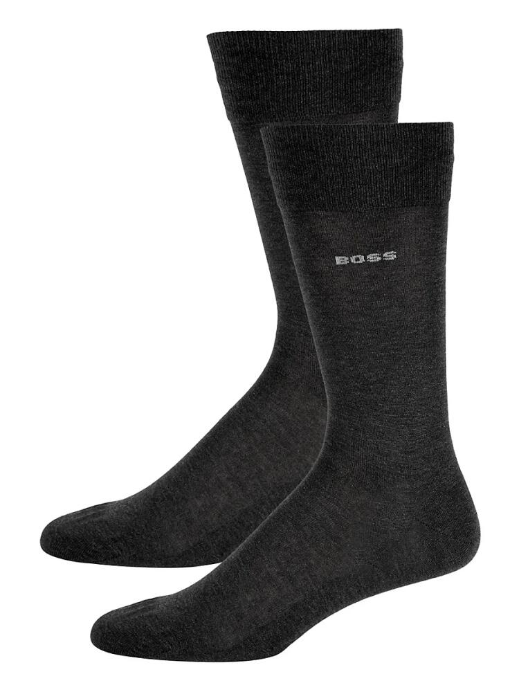 BOSS Men's 2-Pack Logo Crew Socks - Charcoal Cover