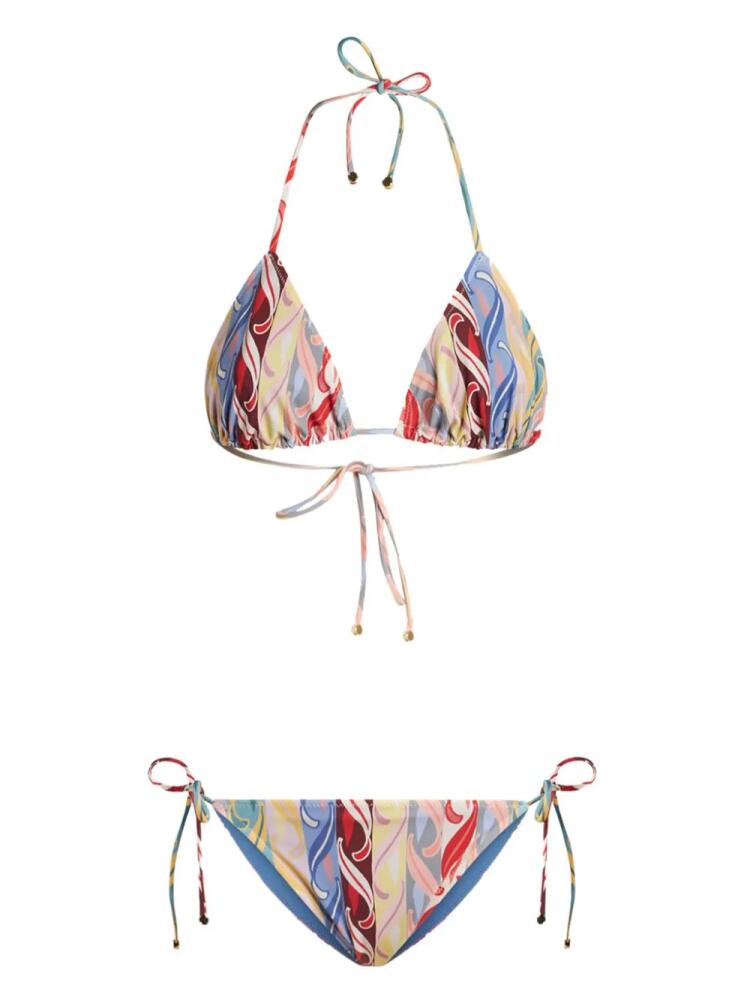 ETRO graphic-print halterneck bikini set - White Cover