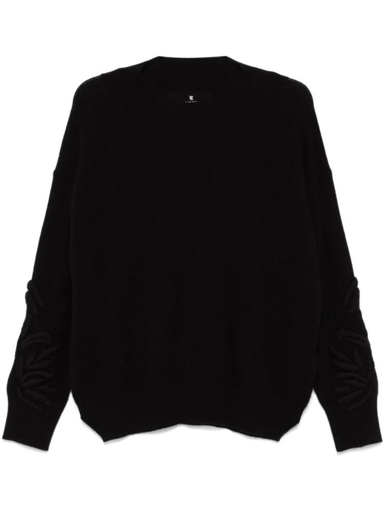 Ermanno Scervino floral-embroidered cashmere sweater - Black Cover