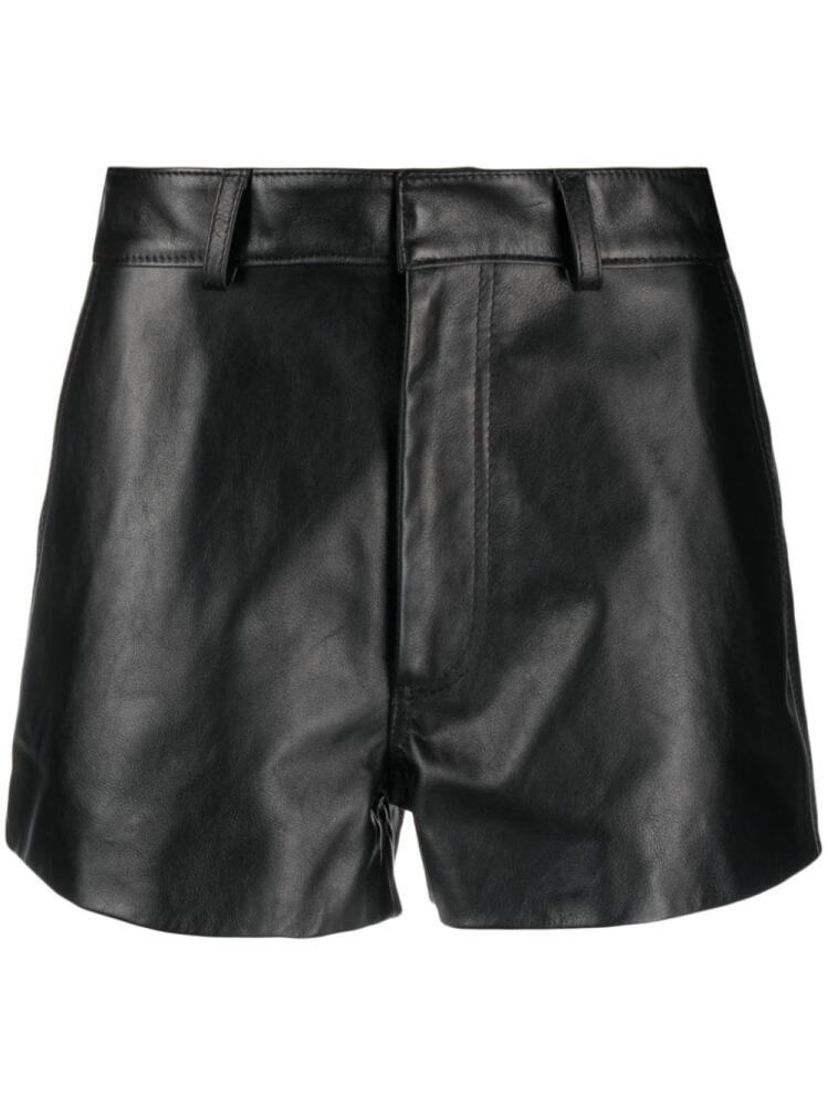 GCDS thigh-length leather shorts - Black Cover