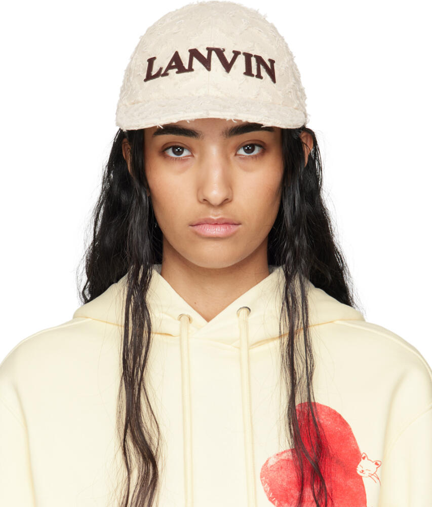 Lanvin Off-White Herringbone Motif Lanvin Cap Cover