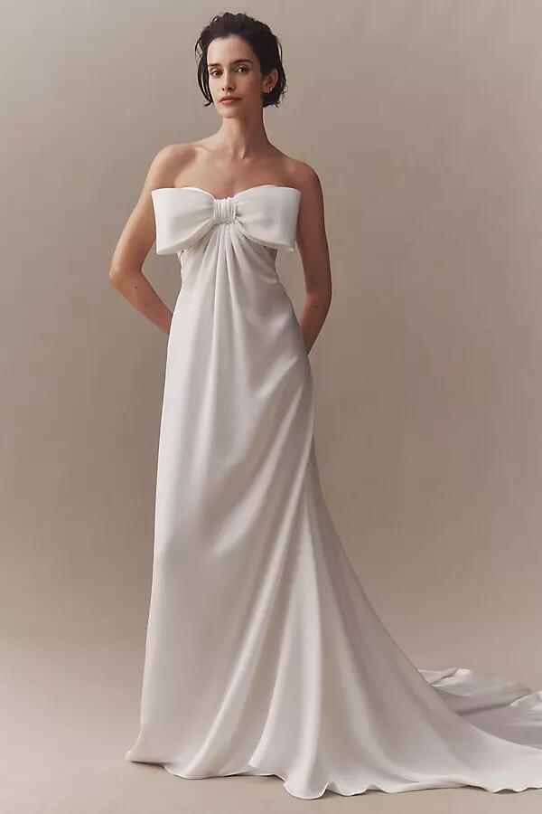 Wtoo by Watters Melisande Strapless Bow-Front Wedding Gown Cover