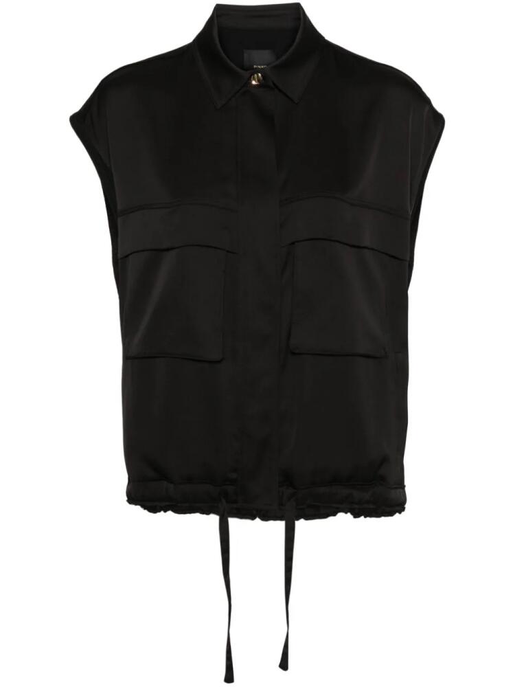 PINKO Eros satin gilet - Black Cover