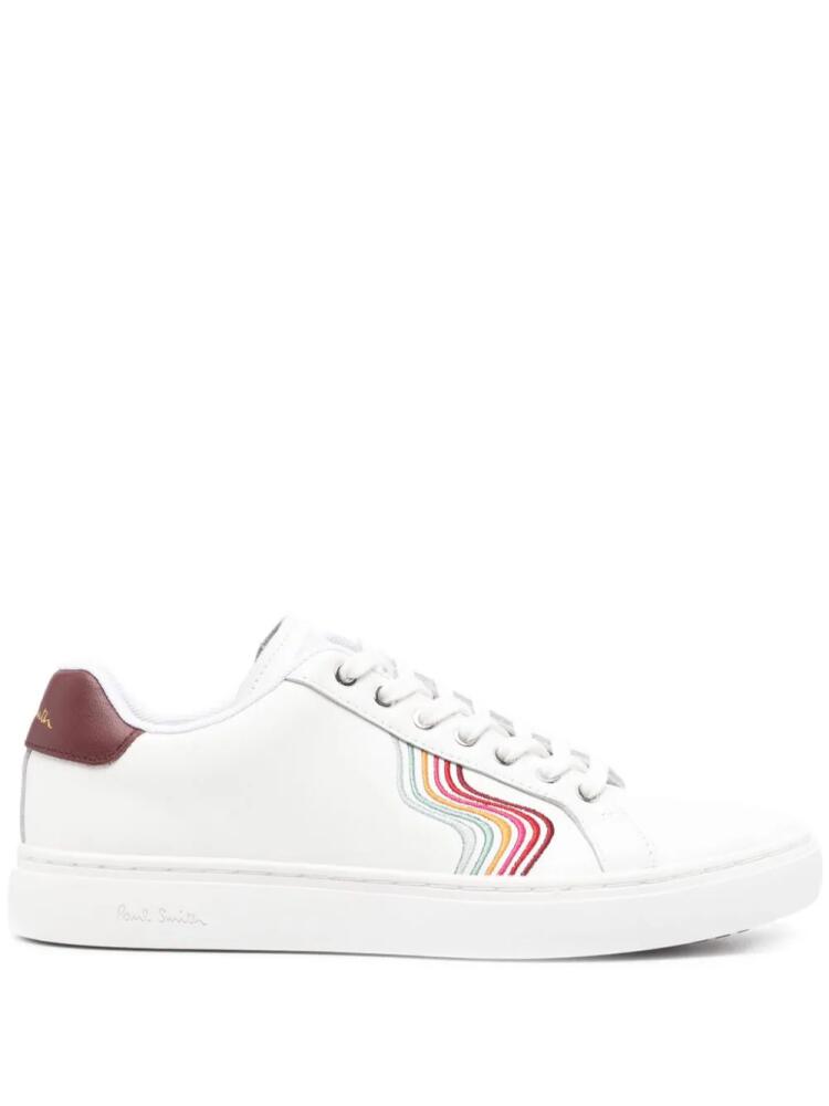 Paul Smith Lapin swirl-embroidered leather sneakers - White Cover