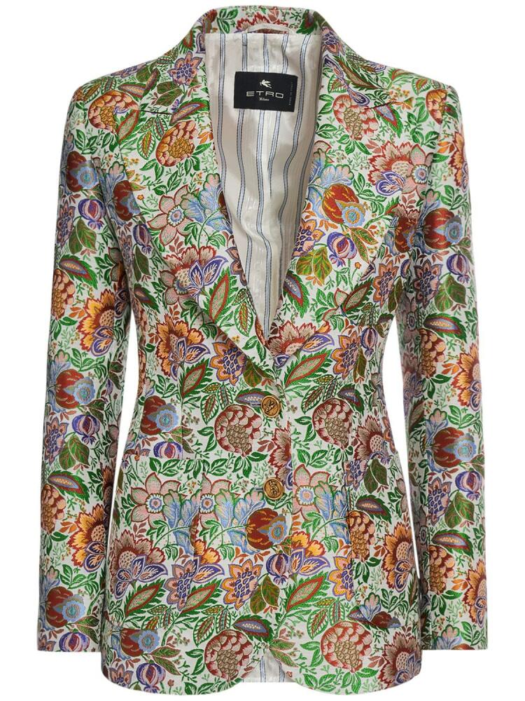 ETRO Single Breasted Jacquard Fitted Jacket Cover