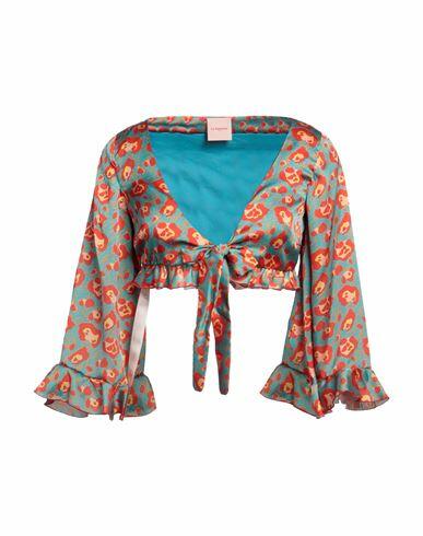 La Semaine Paris Woman Shrug Turquoise Polyester Cover