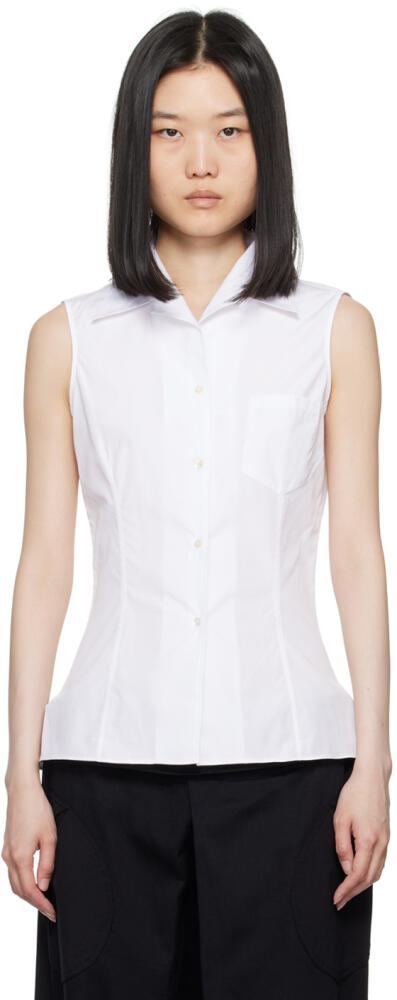 FLORE FLORE White Rosie Sleeveless Shirt Cover