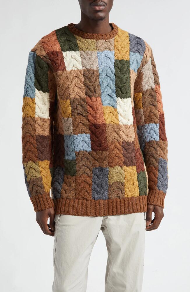 BEAMS Wool Crewneck Sweater in Cable 92 Cover