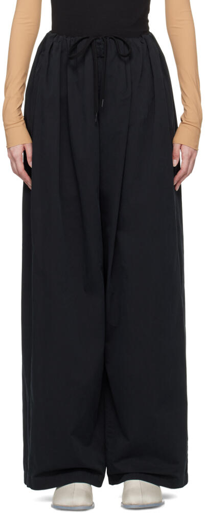 MM6 Maison Margiela Black Gathered Trousers Cover