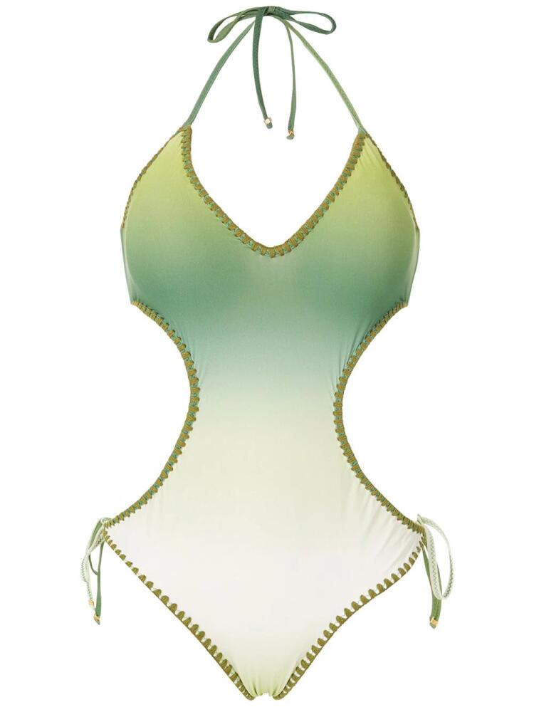 Amir Slama crochet gradient one-piece - Green Cover