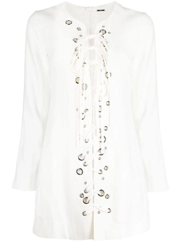 Alexis eyelet-detail lace-up tunic - White Cover