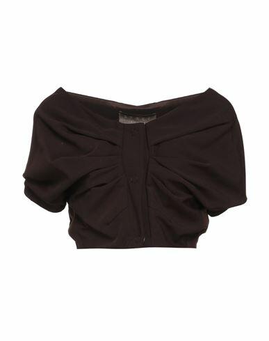 Simona Corsellini Woman Top Dark brown Polyester, Virgin Wool, Lycra Cover