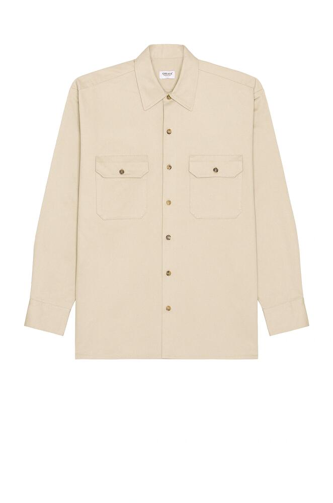 Ghiaia Cashmere Cotton Working Shirt in Beige Cover