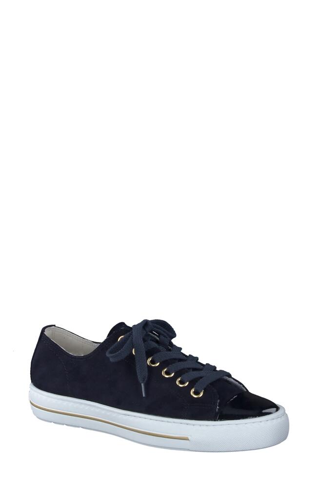 Paul Green Sophie Sneaker in Ocean Blue Crinkled Patent Cover