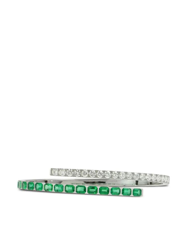 ALINKA 18kt white gold Eclipse emerald and diamond bracelet - Silver Cover