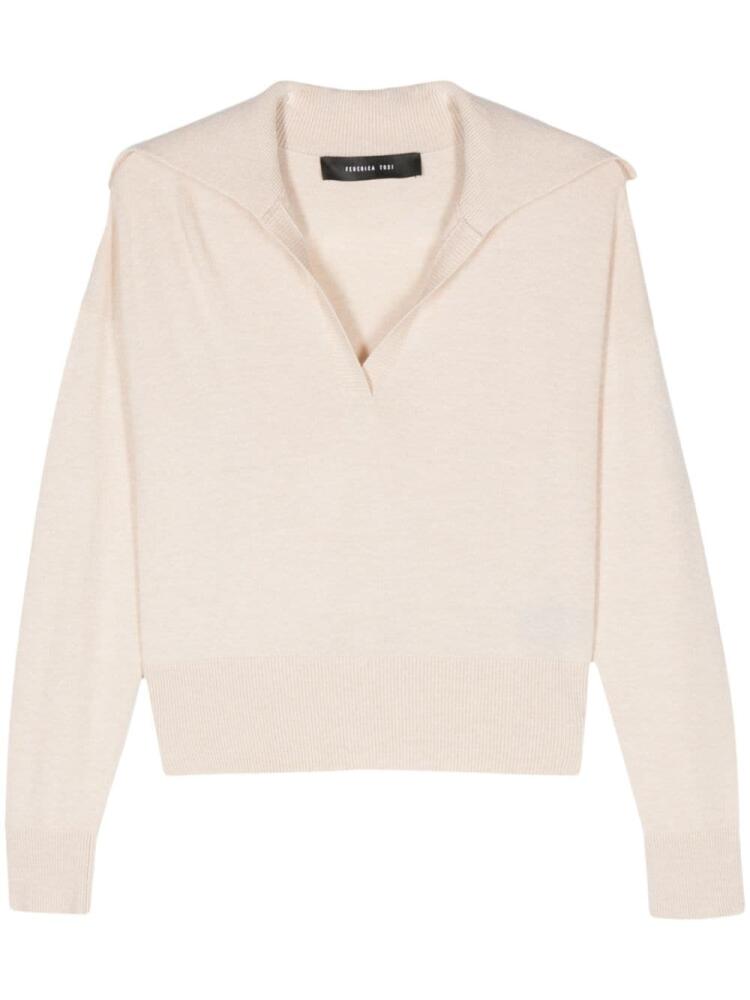 Federica Tosi knitted polo sweater - Neutrals Cover