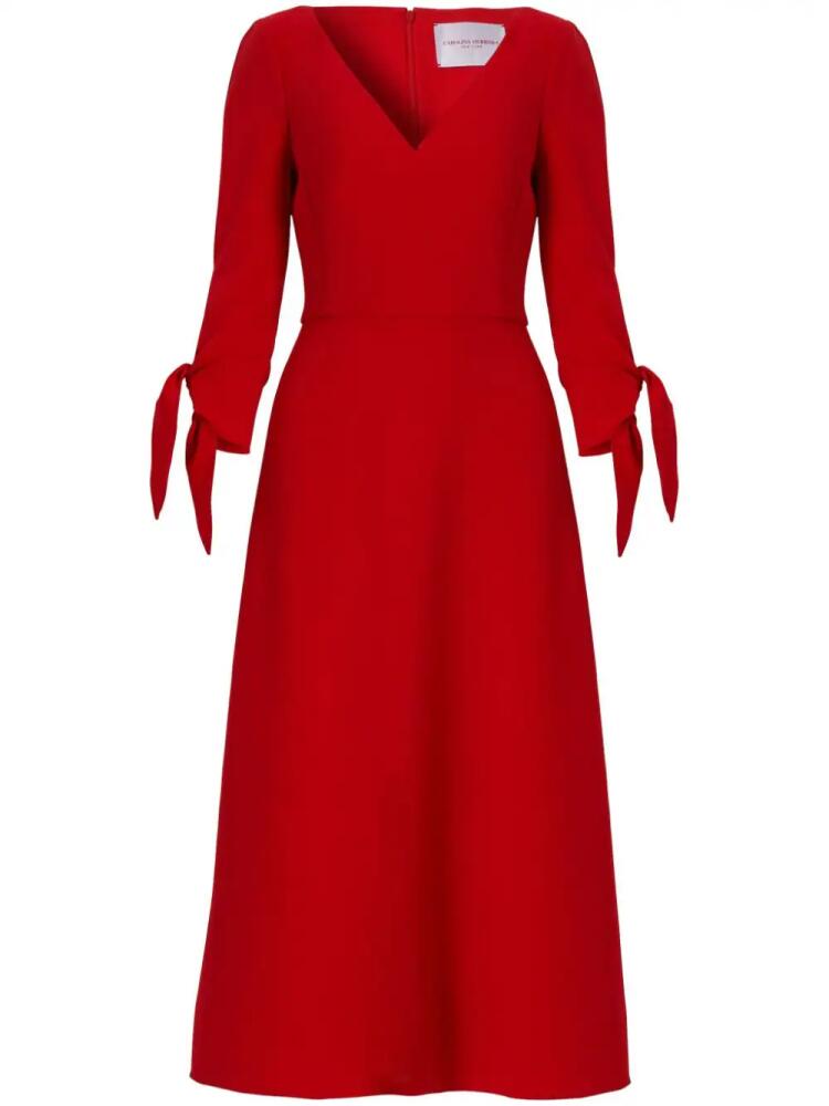 Carolina Herrera tie-sleeve midi dress - Red Cover