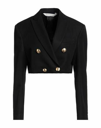 Palm Angels Woman Blazer Black Polyester, Virgin Wool Cover