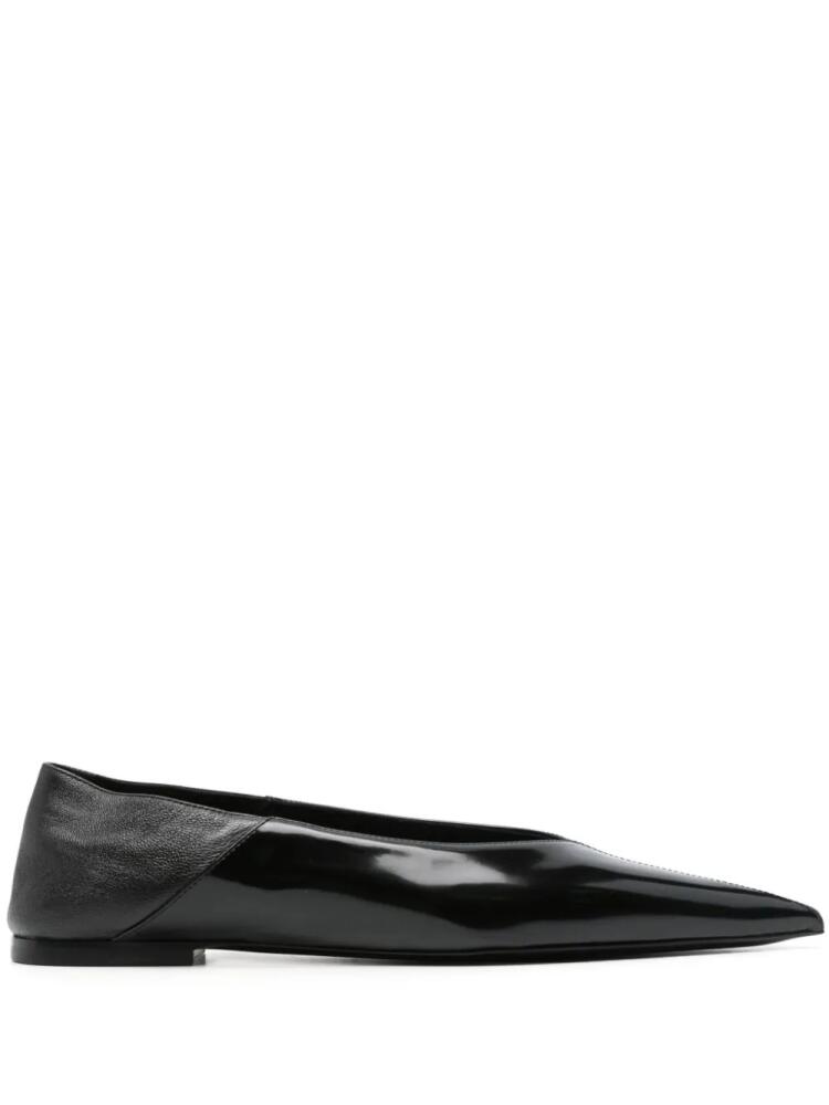 Saint Laurent Nour leather ballerina shoes - Black Cover