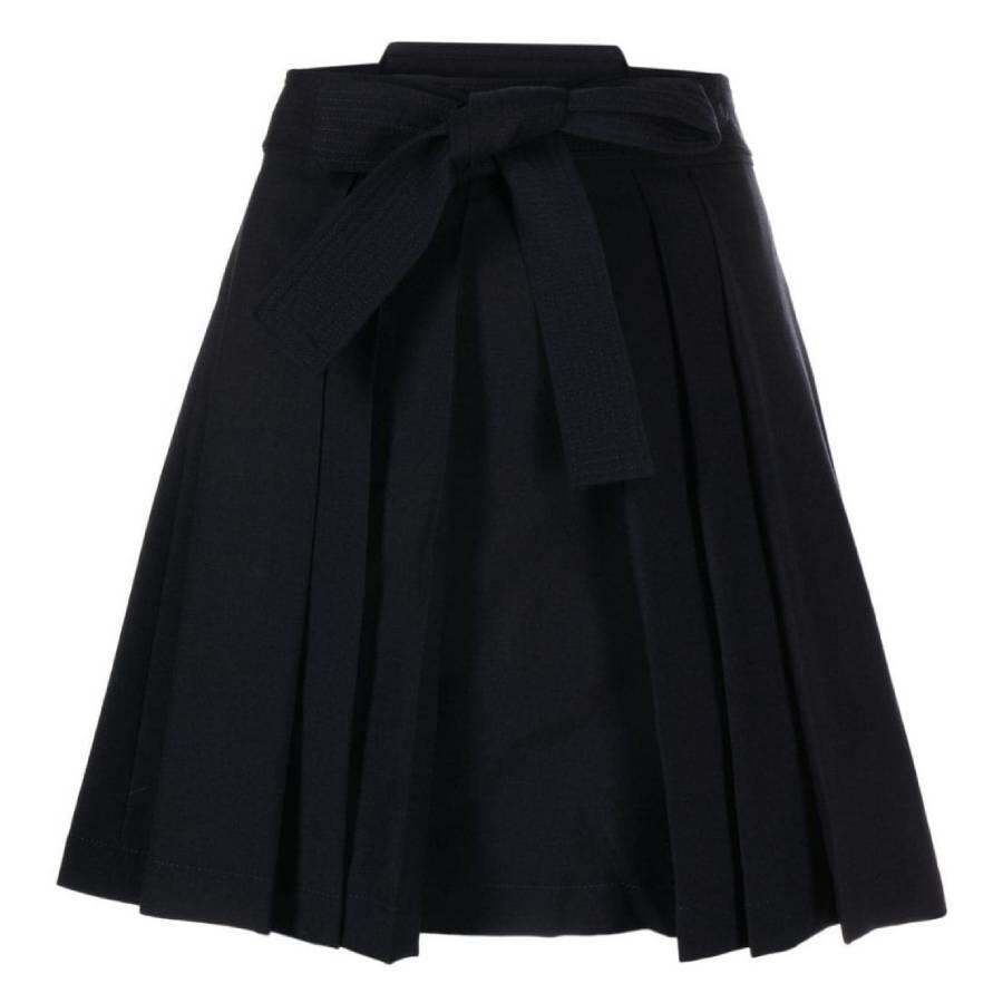 Kenzo A-Line Virgin Wool Pleated Mini Skirt Cover